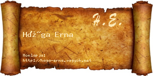 Hága Erna névjegykártya